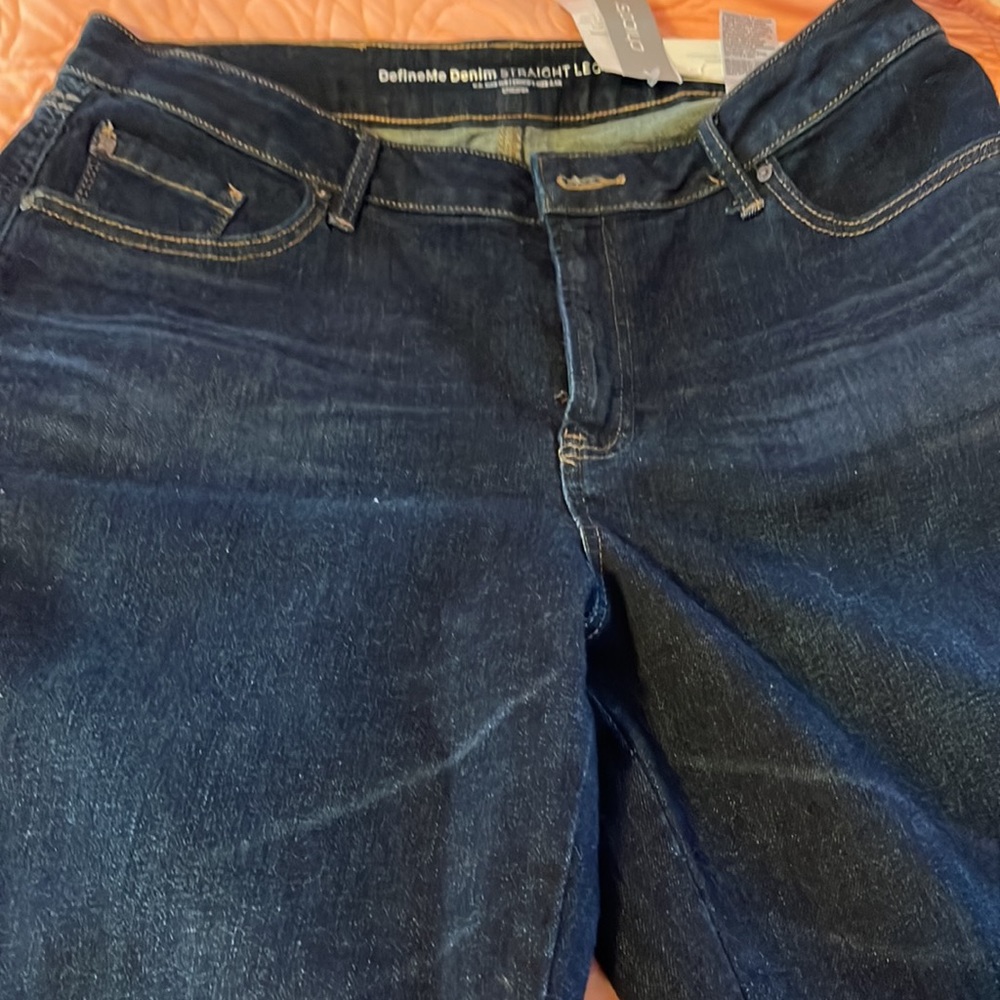 New with tags chicos define me denim straight leg ankle jeans - Picture 3 of 4